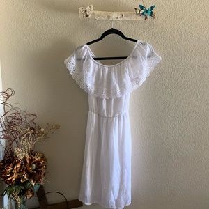 Mlle Gabrielle White Off The Shoulder Dress